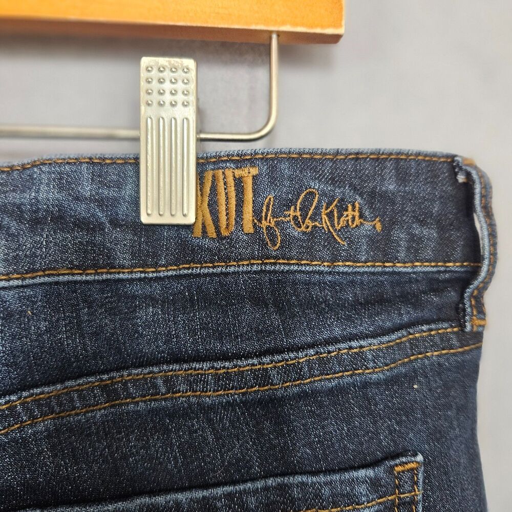 KUT from the Cloth Sz 16 Boyfriend Short Denim Cuttoff Jeans Dark Wash Country - Picture 4 of 11